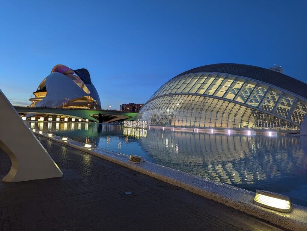 View of the city of arts and sciences at night
