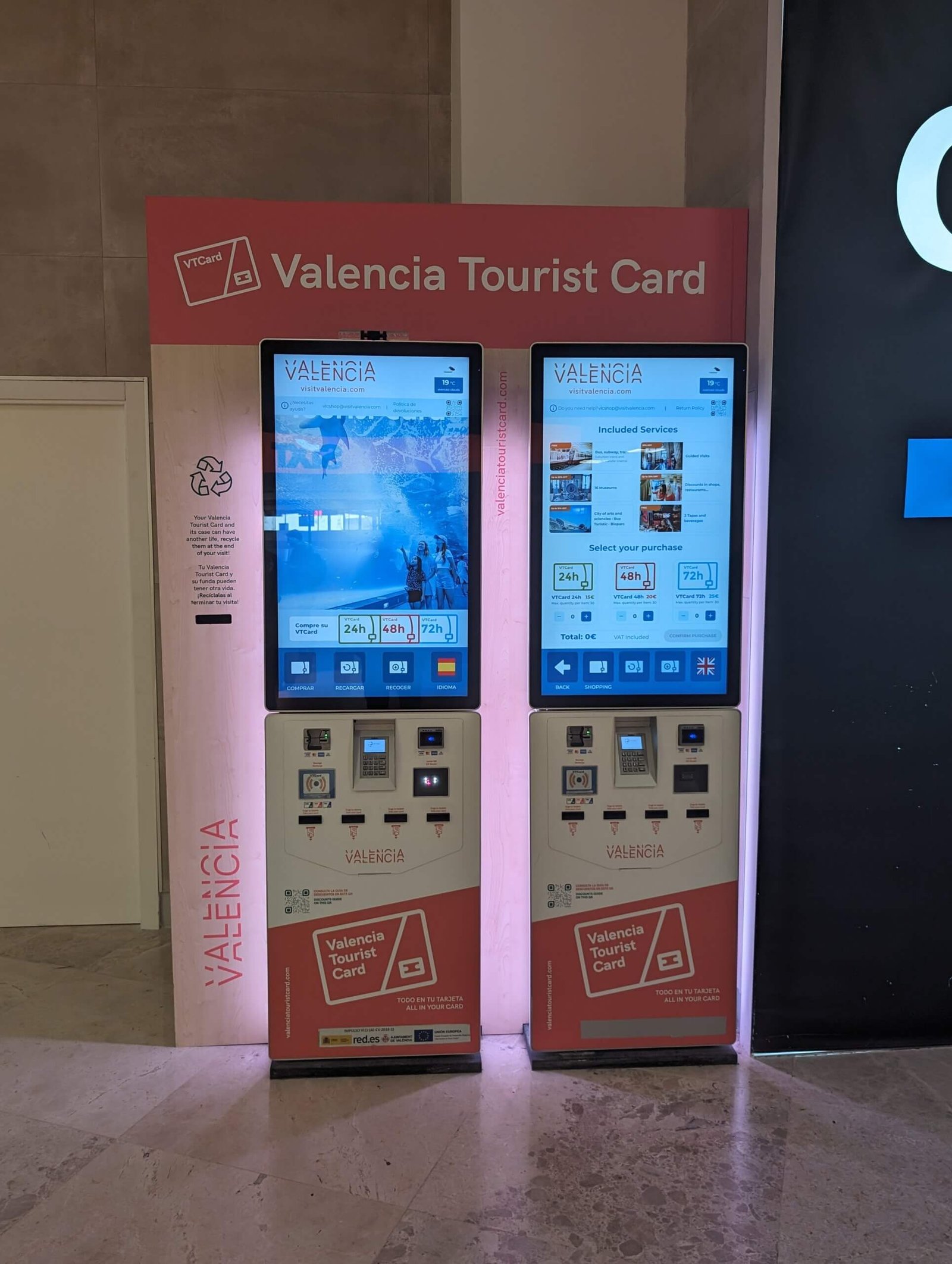 Valencia Tourist Card Kiosk at Airport