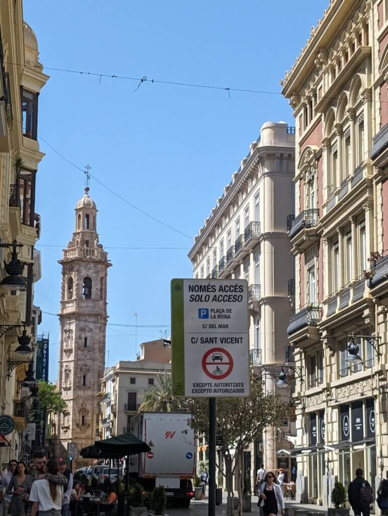 The entrance to the city center parking lot in Valencia Spain