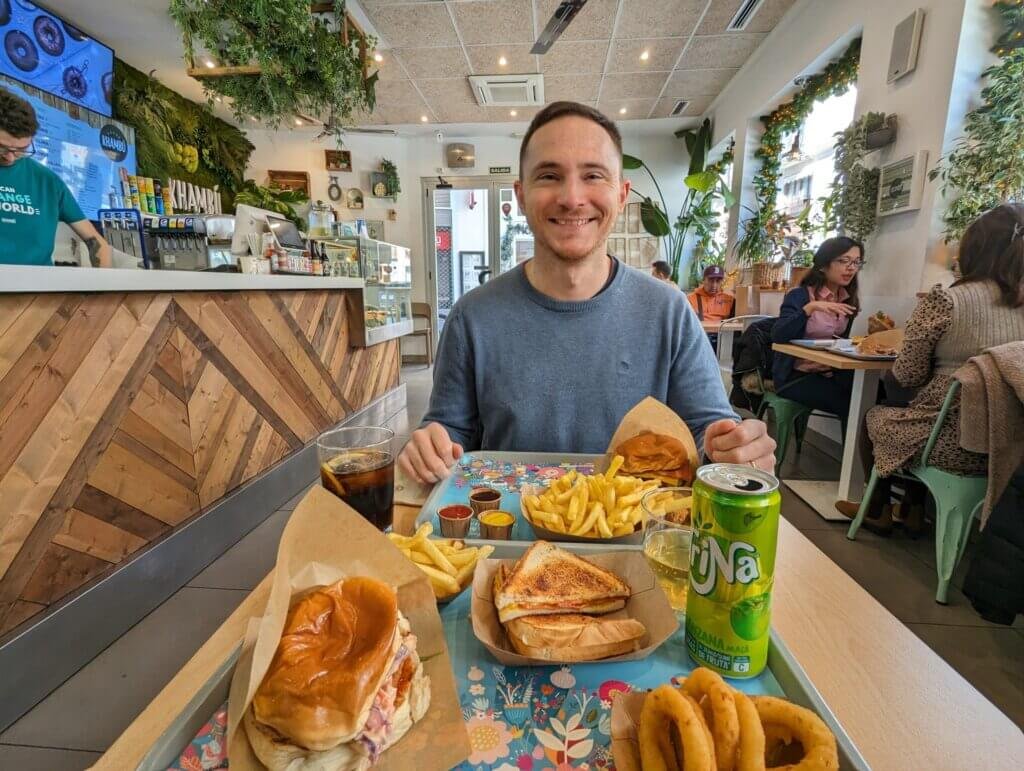 Me in a vegan restaurant in Valencia, Spain