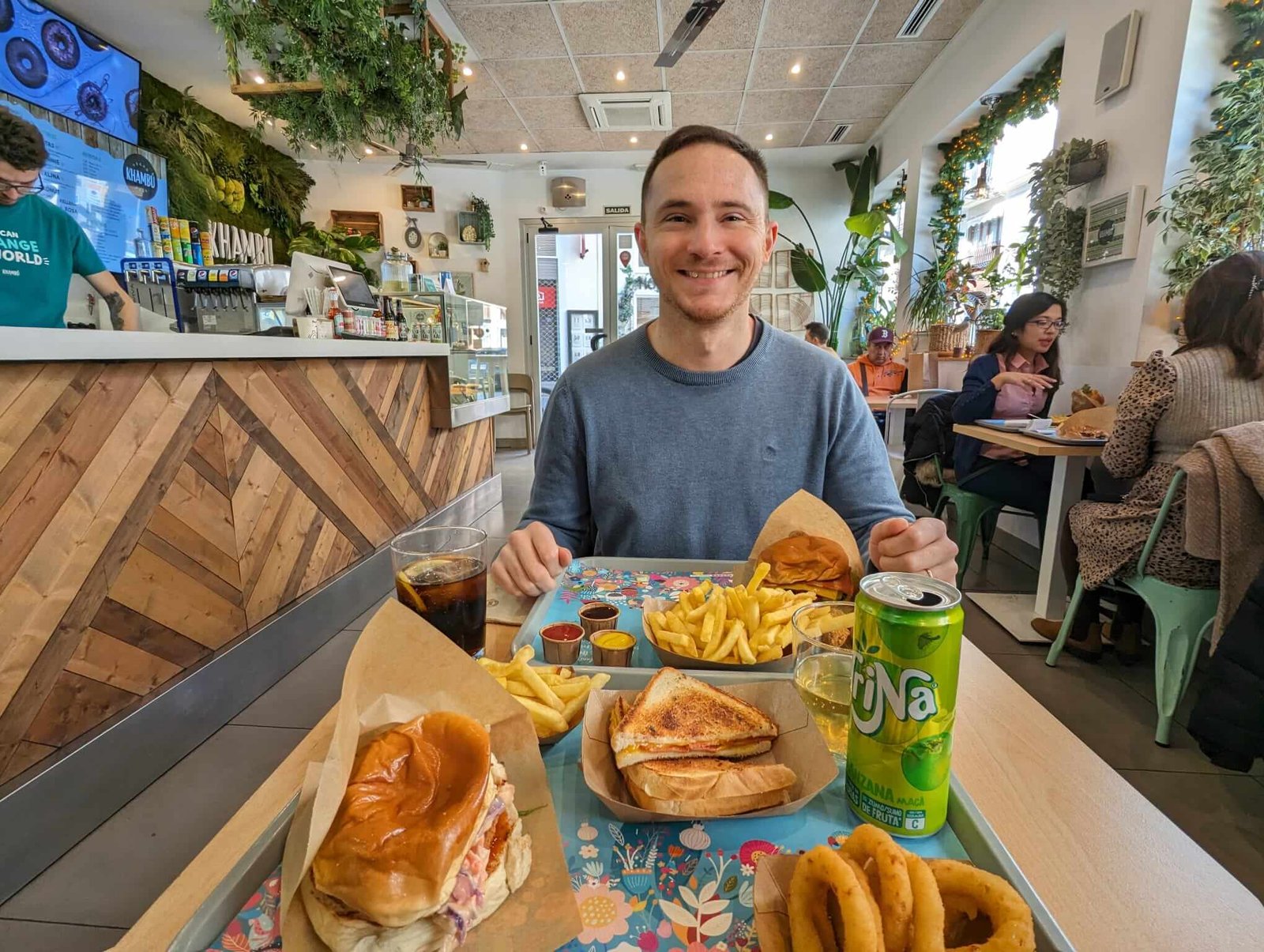 Me in a vegan restaurant in Valencia, Spain